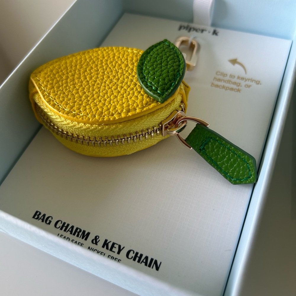 Lemon leather Keychain bag Charm - Picture 3 of 3